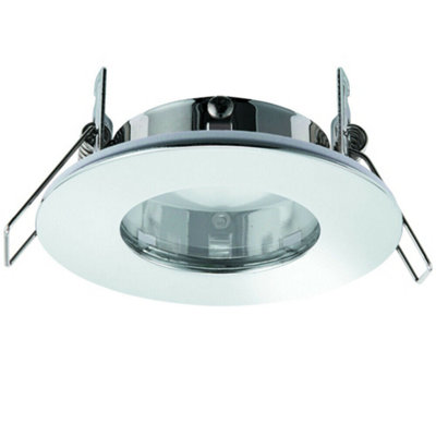 Ip65 Bathroom Slim Round Ceiling Downlight Chrome Plate Recessed Led Gu10 Lamp from B&Q