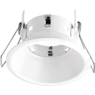B&Q Anti-Glare Recessed Bathroom Downlight Ip65 - 50W Gu10 Reflector - Matt White