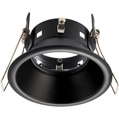 B&Q Anti-Glare Recessed Bathroom Downlight Ip65 - 50W Gu10 Reflector - Matt Black