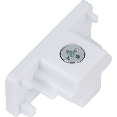 Commercial Track Light Dead End ConnectorSingle Circuit White Abs Rail System from B&Q