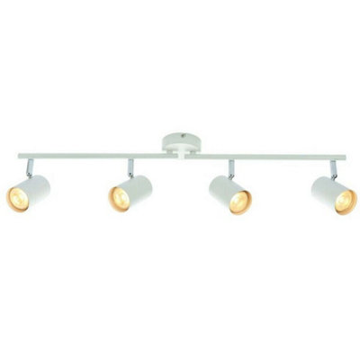  - 4 Way Adjustable Ceiling Spotlight Matt White Quad Gu10 Kitchen Bar Downlight