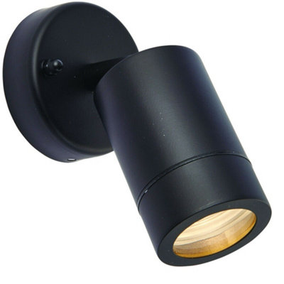 Ip44 Outdoor Adjustable Spotlight Matt Black Gu10 Dimmable Accent Downlight from B&Q