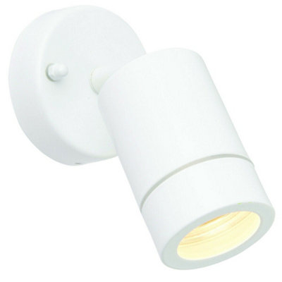 Ip44 Outdoor Adjustable Spotlight Gloss White Gu10 Dimmable Accent Downlight from B&Q