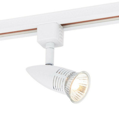 - Adjustable Ceiling Track Spotlight Gloss White Single 7W Gu10 Lamp Downlight
