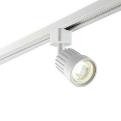  - Adjustable Ceiling Track Spotlight Matt White Round 10W Cool White Led Downlight