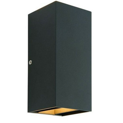 Ip44 Outdoor Up & Down Wall Light Matt Black Porch Box Lantern 5W Cool White Led from B&Q