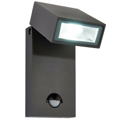 Ip44 Outdoor Anthracite Spotlight Pir Motion Sensor & Photocell 10W Cool White from B&Q