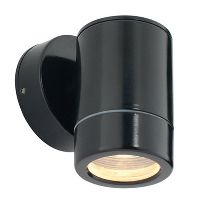 Outdoor Ip65 Wall DownlightDimmable 7W Led Gu10Satin Black Aluminium from B&Q