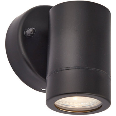  - Single Dimmable Outdoor Ip44 Downlight7W Gu10 LedMatt Black & Glass