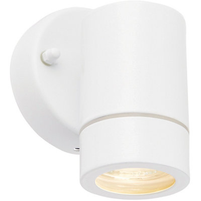  - Single Dimmable Outdoor Ip44 Downlight7W Gu10 LedGloss White & Glass