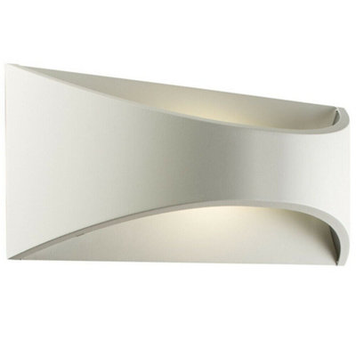 Ip65 Outdoor Modern Curved Wall Light White Texture Aluminium 12W Warm White Led from B&Q
