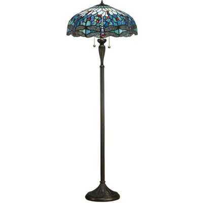 Tiffany Glass Dragonfly Floor LampDark Bronze Finish2 X 60W E27 Gls Led from B&Q