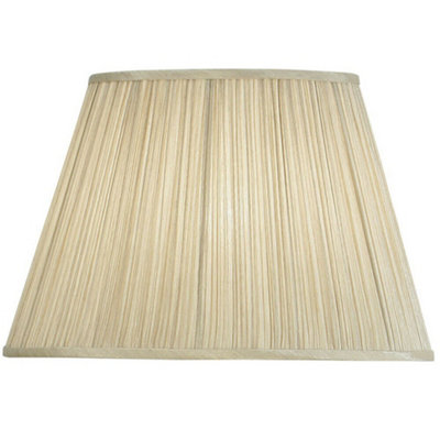 16.5" Luxury Round Tapered Lamp Shade Beige Pleated Organza Modern Elegant Drum from B&Q