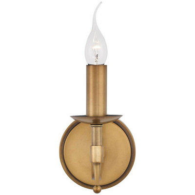 Avery Luxury Single Wall Light Antique Brass Traditional Candelabra Lamp Holder from B&Q