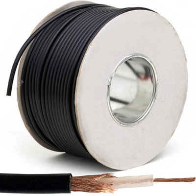 - 50M (164 Ft)Black Rg58U Coaxial Cable 50 Ohm Cca Sma Router Dab Radio Aerial Signal