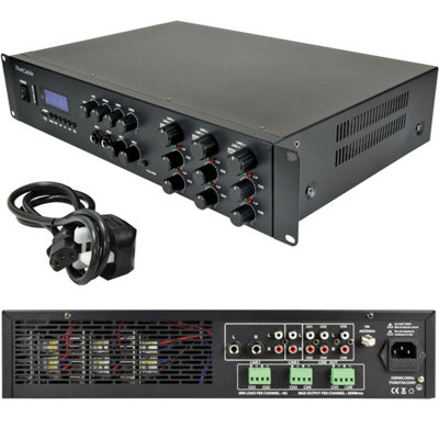 Loops 1200W Stereo Bluetooth Amplifier6X 200W Channel Multi Zone Hifi Matrix Mixer from B&Q