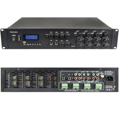 Loops 1600W Stereo Bluetooth Amplifier8X 200W Channel Multi Zone Hifi Matrix Mixer from B&Q