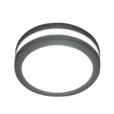 Stylish Outdoor Ip54 Graphite Led Wall Or Ceiling Light With Gx53 9W Bulb from B&Q
