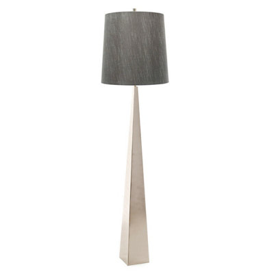 Stylish Dark Grey Floor Lamp With Polished Nickel Finish And Led Bulb from B&Q