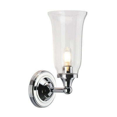 Stylish Ip44 Wall Light With Tall Glass Shade And Chrome FinishEnergy Efficient Led G9 3.5W from B&Q