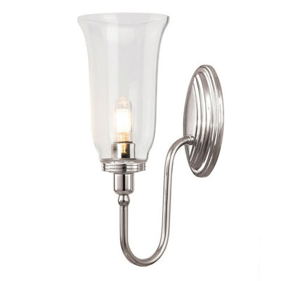 Ip44 Tall Flute Style Led Wall Light In Polished Nickel Finish from B&Q
