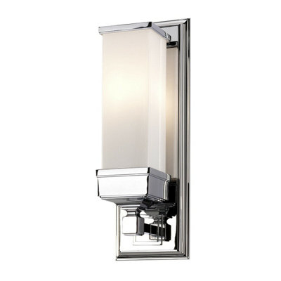 Stylish Ip44 Wall Light With Opaque Glass And Led BulbPolished Chrome Finish from B&Q