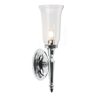 Stylish Ip44 Wall Light With Clear Glass Shade And Led Bulb For Modern Bathrooms from B&Q