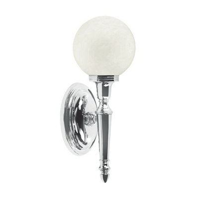 Stylish Ip44 Globe Shaped Wall Light With Led Bulb For Bathroom from B&Q