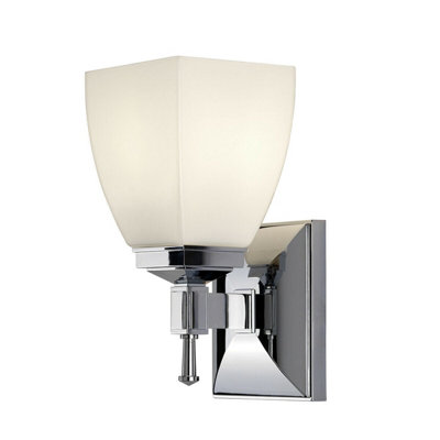 Stylish Ip44 Chrome Wall Light With Glass Shade And Led G9 Bulb from B&Q
