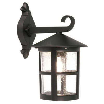 Elegant Ip43 Black Led Wall Sconce With E27 Bulb Socket For Outdoor Use from B&Q