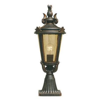 Outdoor Weathered Bronze Led Pedestal Light With E27 Socket from B&Q