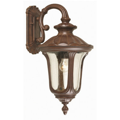 Elegant Outdoor Ip44 Wall Light In Rusty Bronze Patina With Led E27 Socket from B&Q