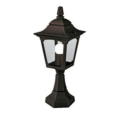 Stylish Outdoor Ip44 Black Led Wall And Ground Pedestal Lamp With E27 Socket from B&Q