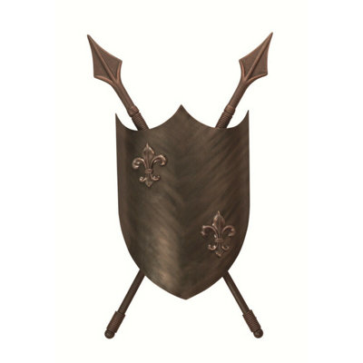  - Elegant Twin Wall Light With Coat Of Arms Design In Burnished Bronze Finish