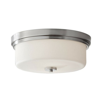 Sleek 2 Bulb Flush Mount Light In Polished Chrome With E27 Led 60W Bulbs from B&Q