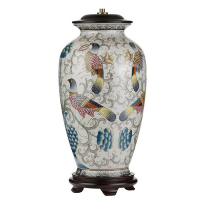 Colorful Hand-Painted Oriental Table Lamp With Led Bulb E27 60W from B&Q