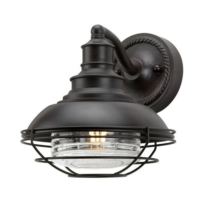 Elegant Ip43 Outdoor Wall Light Sconce In Old Bronze With E27 Socket from B&Q