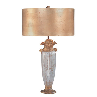 Elegant Gold And Silver Table Lamp With Gilded ShadeLed E27 100W from B&Q
