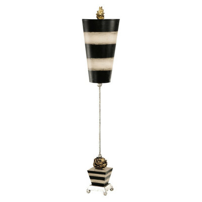  - Elegant Silver Leaf Table Lamp With Taupe And Black DesignLed E27 60W
