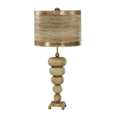  - Elegant Gold Base Table Lamp With Textured Pebble Design And Led Lighting