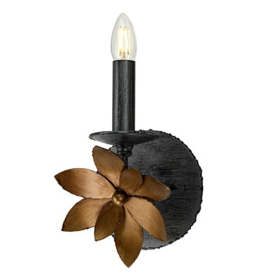 Elegant Distressed Silver And Gold Wall Light Sconce With Led E14 Bulb from B&Q