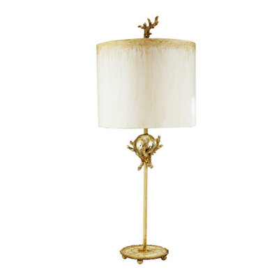 Elegant Led Table Lamp With Silver Leaf And Patina Finish from B&Q