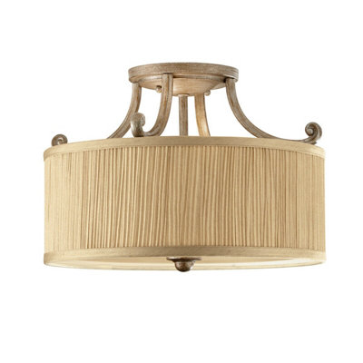 Elegant 3 Bulb Semi Flush Light With Gold Shade And Led E27 Socket from B&Q