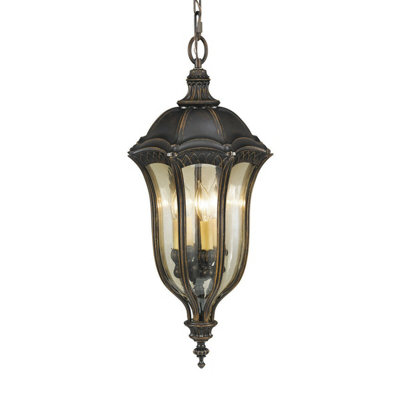 Stylish Outdoor Ip44 4 Bulb Chain Lantern With Walnut Finish And Led E14 Bulbs from B&Q