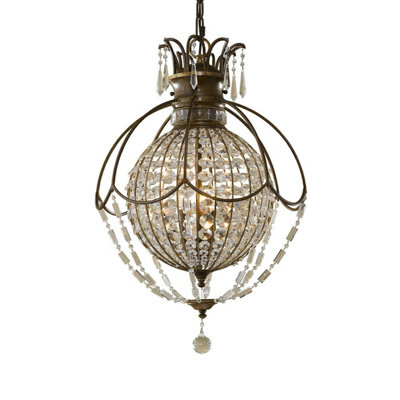 - Elegant 3 Bulb Chandelier In Oxidized BronzeLed Compatible E14 60W