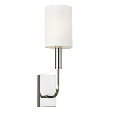  - Elegant Wall Light Sconce In Highly Polished Nickel With Led E14 60W Bulb