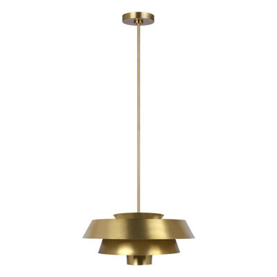 Stylish Burnished Brass Pendant Light With E27 Socket For 60W Led Bulb from B&Q