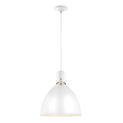  - Stylish 1 Bulb Ceiling Pendant Light In Flat White And Chrome Finish With 8W Led Bulb
