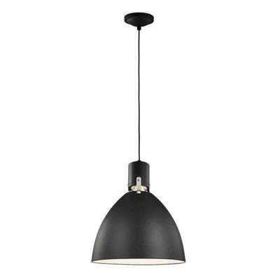  - Sleek Matte Black 1 Bulb Ceiling Pendant Light With 8W Led