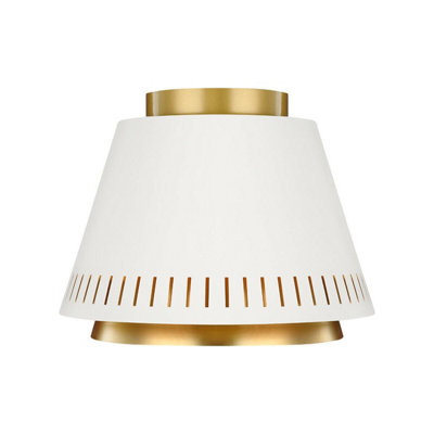 Stylish Gold And Matte White Flush Light With Conical Shades60W Led E27